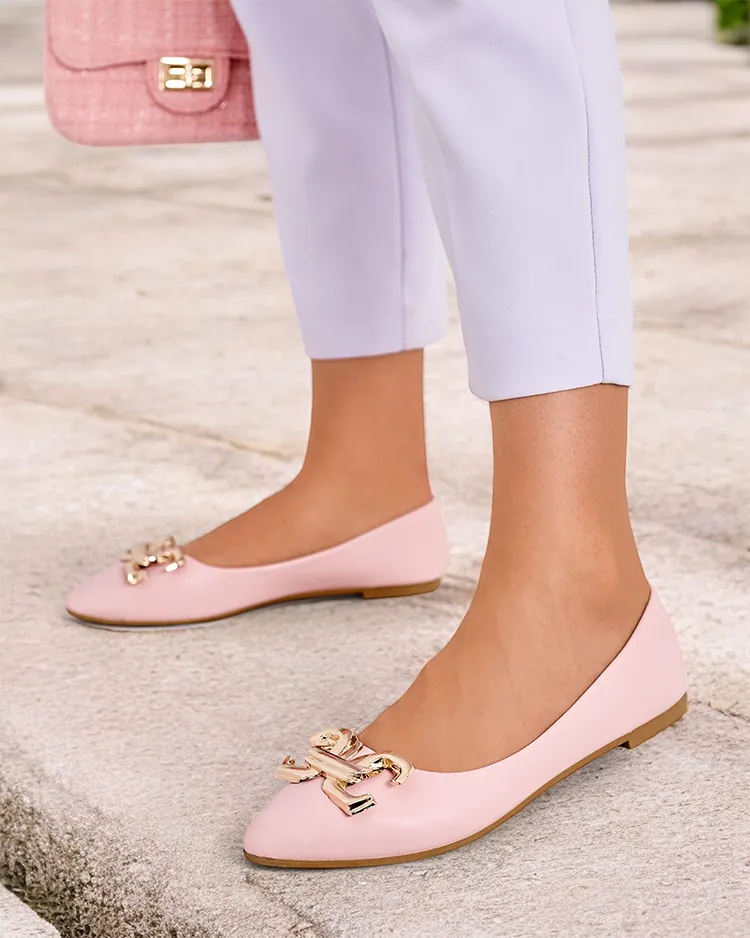 Royalfashion Черни балеринки за жени с декорация на върха на пръста Figgda