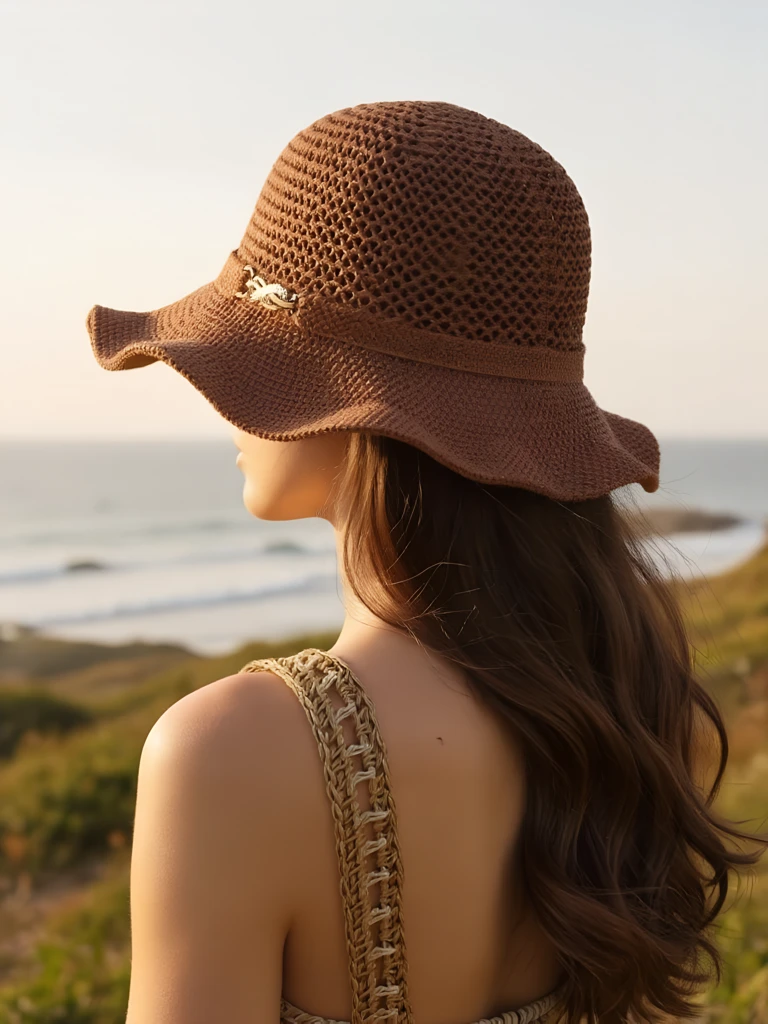 Royalfashion Дамска шапка с вълнообразна периферия Wave Breeze