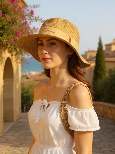 Royalfashion Дамска сламена шапка с панделка Whisper