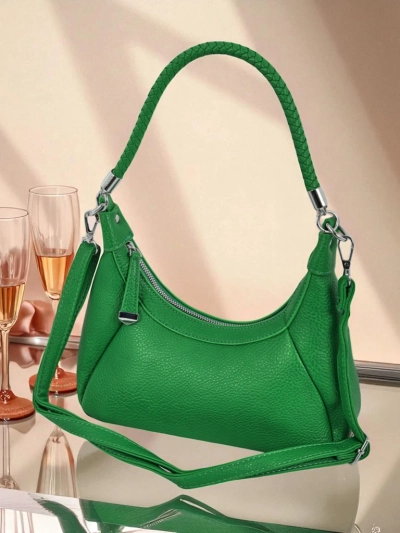 Royalfashion Малка дамска чанта от еко кожа с декоративна каишка Lacquea