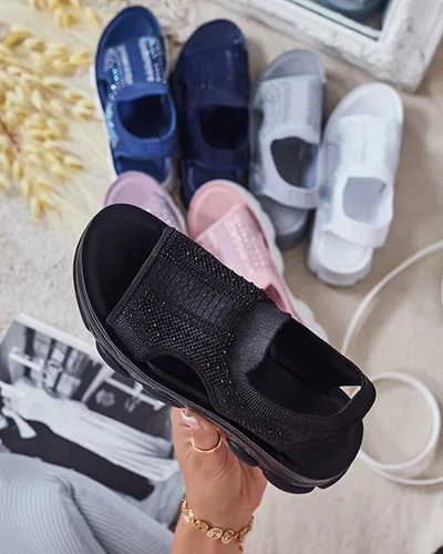 Royalfashion Дамски сандали с горна част от пайети