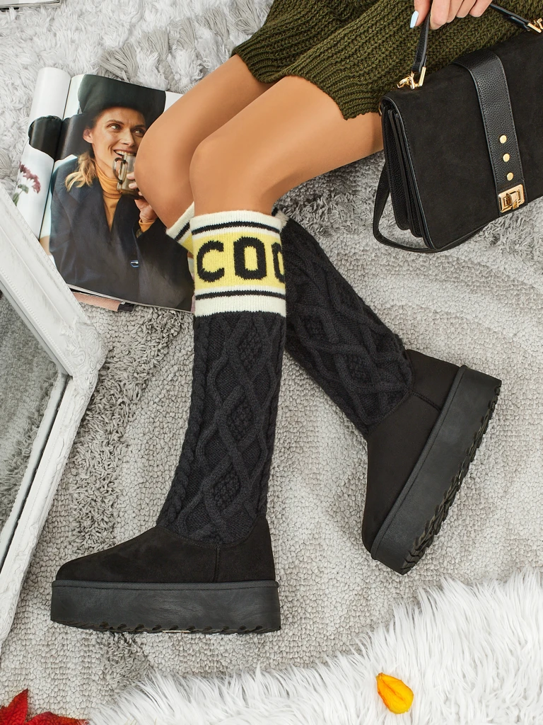 Високи дамски ботуши а ла снегоходки с горна част Anane