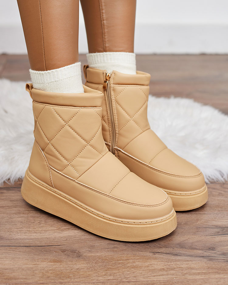 Royalfashion Светлокафяви дамски ботуши a'la snow boots Kacecica