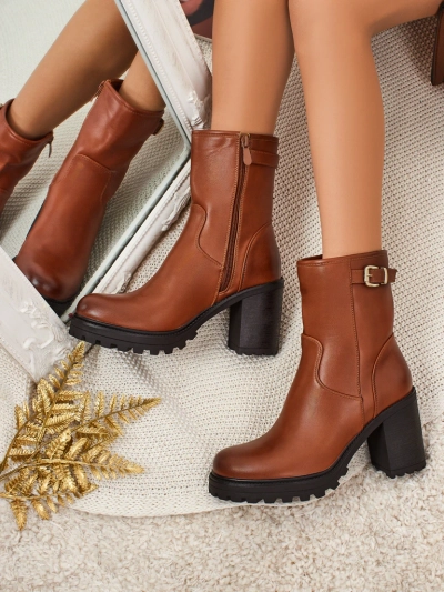 Дамски боти от еко кожа на ток Sylvarra