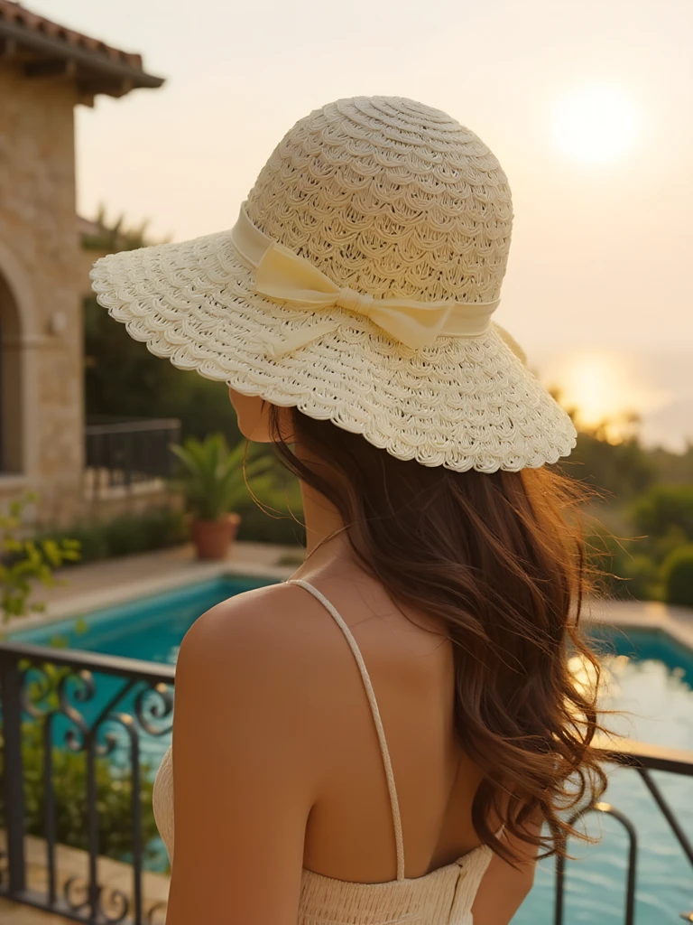 Royalfashion Дамска сламена шапка с очарователна панделка