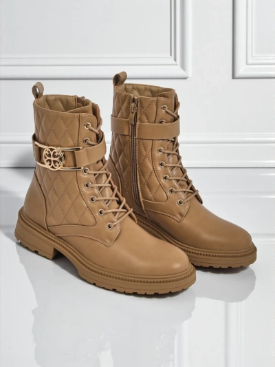 Дамски боти с ефектна капитонирана еко кожа Sable Rose