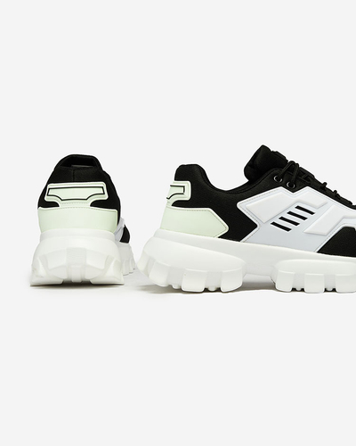 Royalfashion Спортни маратонки от бял и черен плат за мъже Lamkim