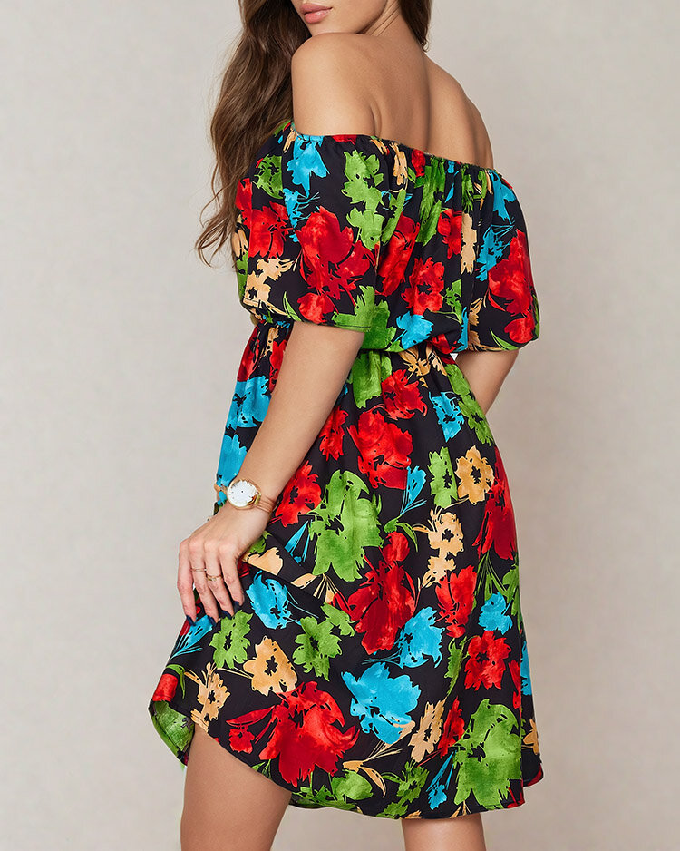 Royalfashion Десенирана дамска мини рокля a'la hiszpanka