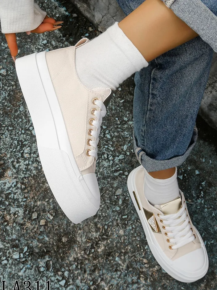 Обувки на платформа Royalfashion за жени Златен свят