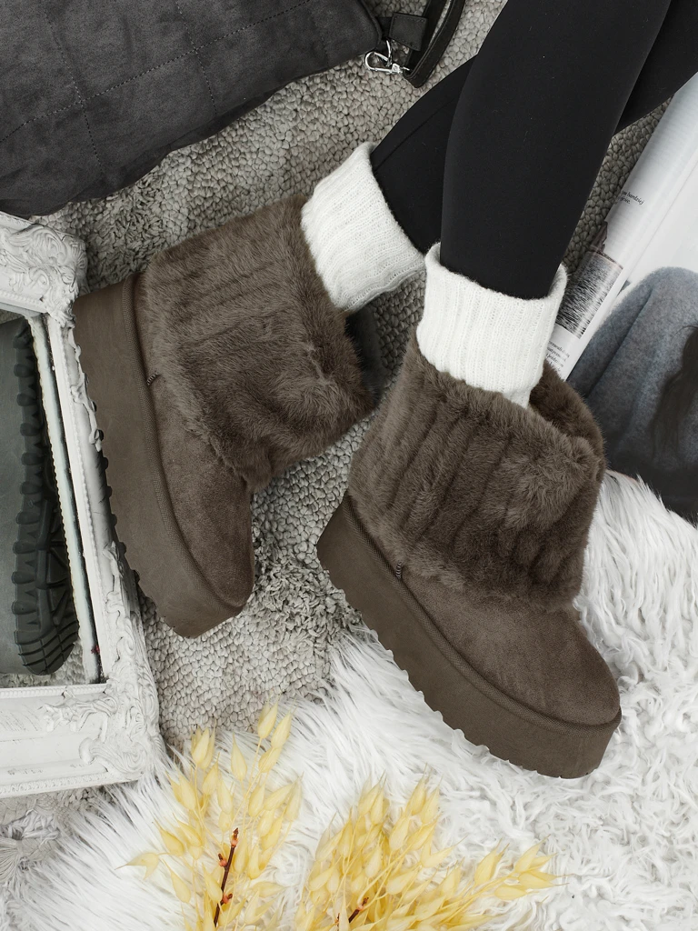 Дамски ботуши тип снегоходки с пухкава подплата Irelle