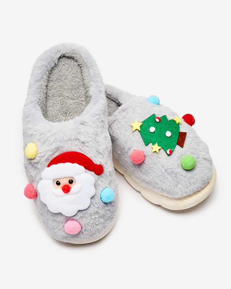 Royalfashion Коледни дамски чехли в сиво Fertemse