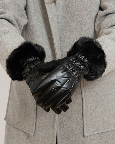 Royalfashion Дамски черни ръкавици