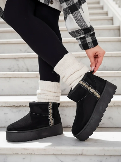 Роялфешън Къси дамски снежни боти а'ла Халузи