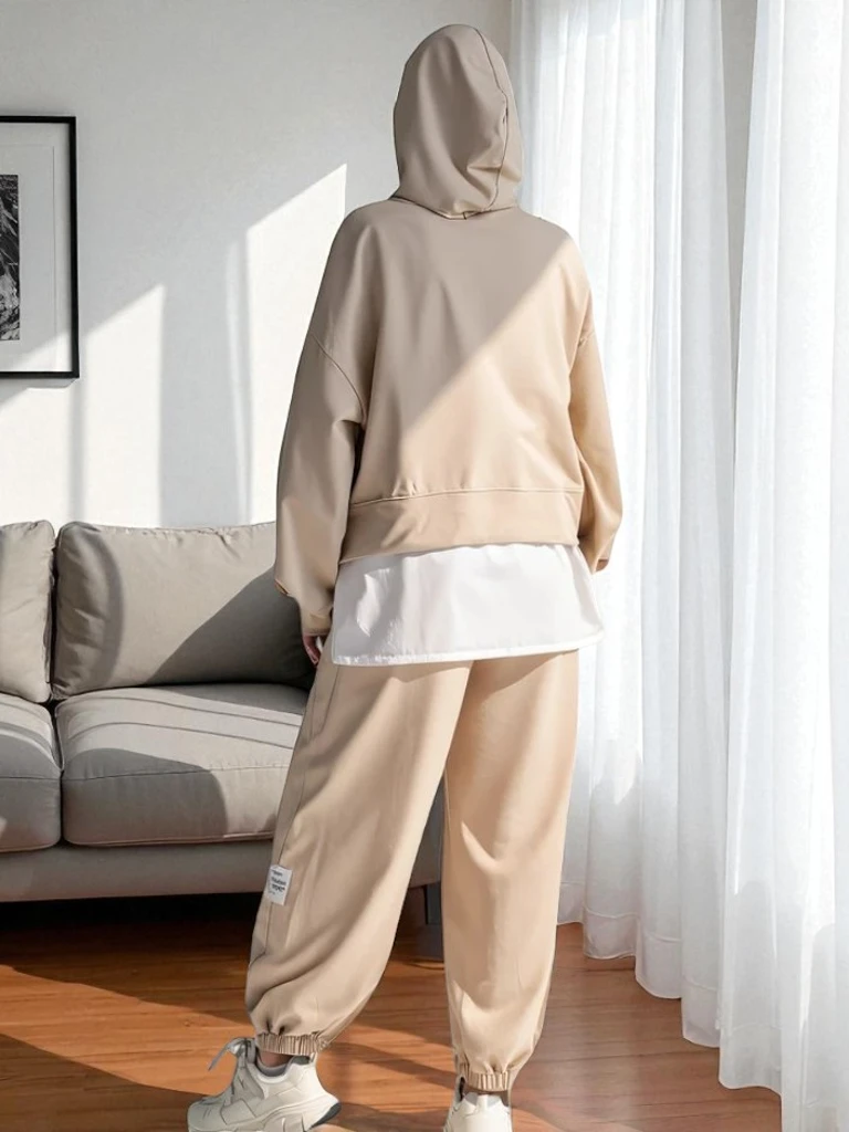 Royalfashion дамски памучен комплект с риза вградена