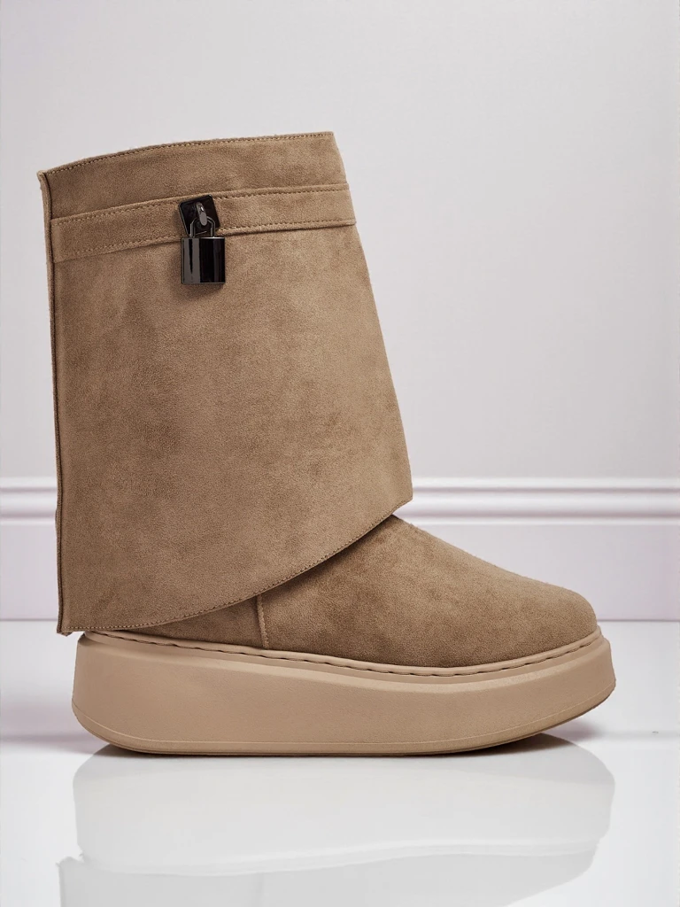 Къси дамски боти тип снегоходки с пришита горна част Elizze