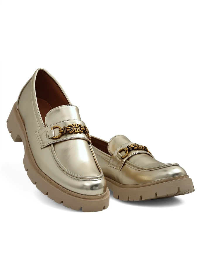 Royalfashion Женски мокасини с позлата Goldlove