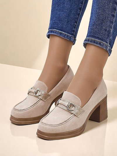 Royalfashion дамски лофери на масивен ток Apareus