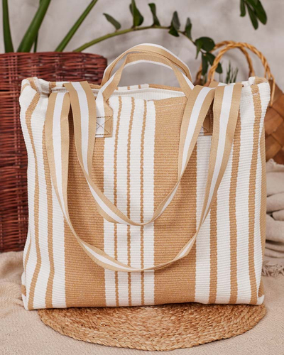 Royalfashion Чанта за рамо от плат на райета