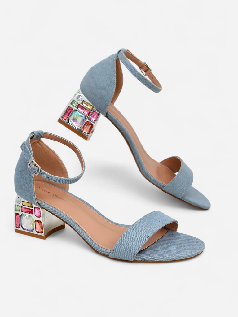 Дамски сандали Royalfashion с декоративни токчета Ballou