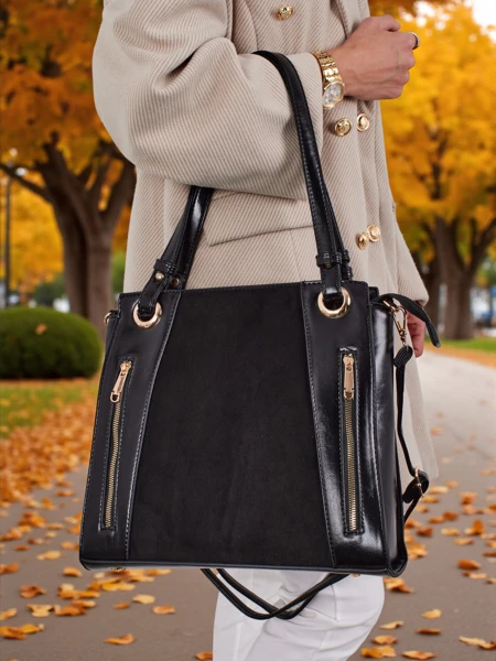 Дамска чанта shopper от еко кожа Silent Raven