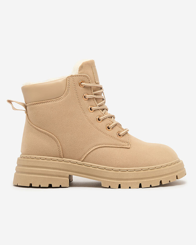 Royalfashion Светлокафяви дамски изолирани ботуши тип "трапер" Radoras