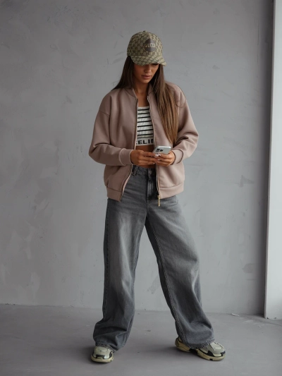 Royalfashion Зипов суитшърт с бомбер кройка