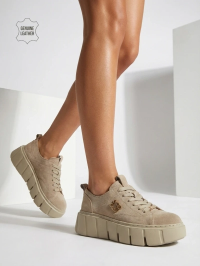 Спортни дамски маратонки от естествена кожа Renos