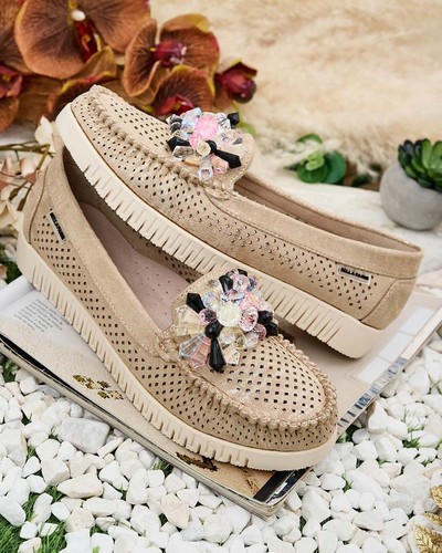 Royalfashion Дамски ажурни мокасини с мъниста Nasfali