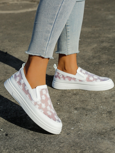 Royalfashion Женски мрежести мокасини с цветя Emzos