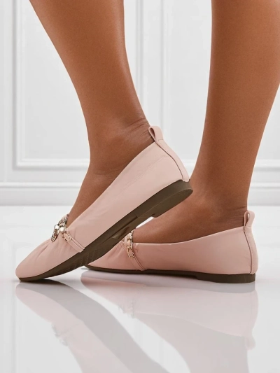Розови балеринки Callista от еко кожа с верижка – стилни за пролетта и лятото