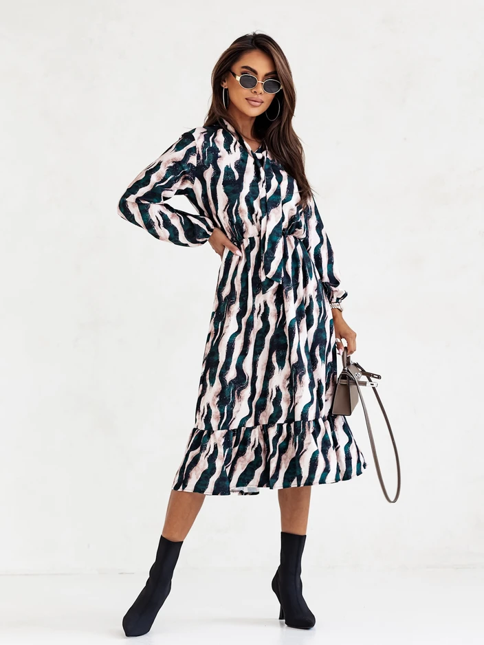 Royalfashion Женска миди рокля с принт