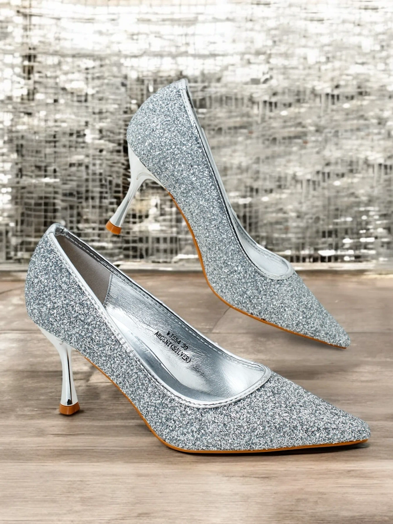 Дамски токчета на Royalfashion с цирконии Letello