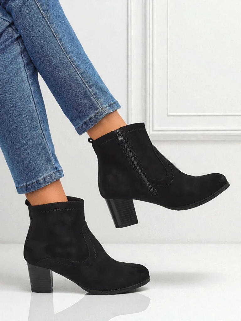 Дамски еко велурени боти на ток Crimson Echo