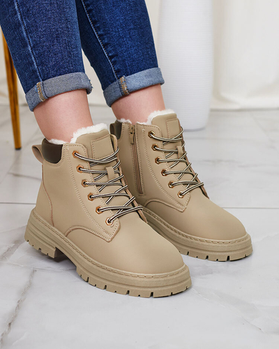 Royalfashion Сиво-кафяви дамски изолирани ботуши тип "трапер" Radoras