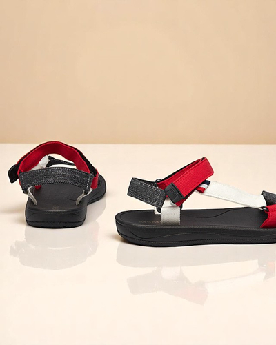 Дамски сандали Luna Червено и черно Синтетични за лятото