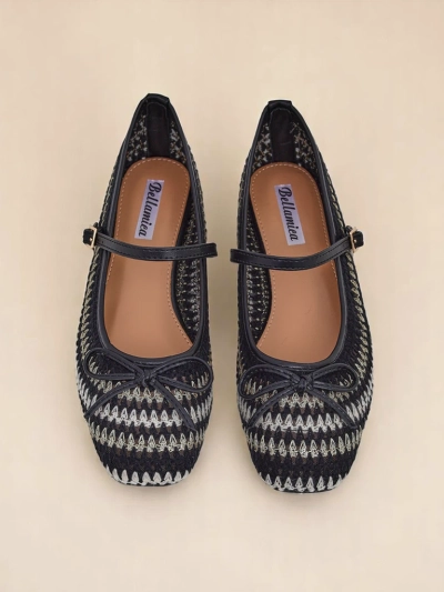 Royalfashion дамски плетени балеринки с каишка Vanot