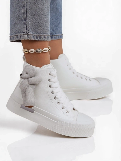 Royalfashion Дамски високи кецове с мече Теди