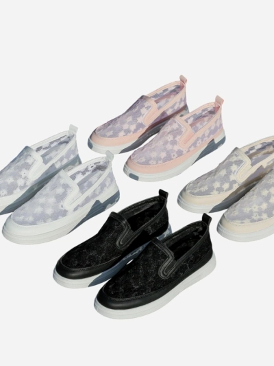 Роялфешън дамски мокасини от мрежа с цветя Emzos