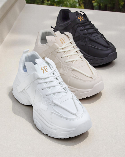 Бежови дамски сникърси Platina Roma на равна подметка, еко кожа, 5 см