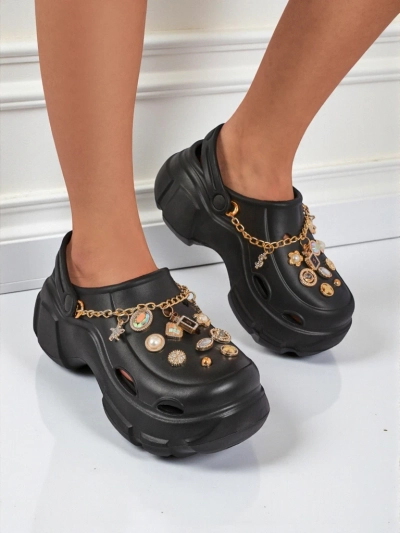 Aurelia Nero – стилни клъпки с декорации и верижка, издръжливи