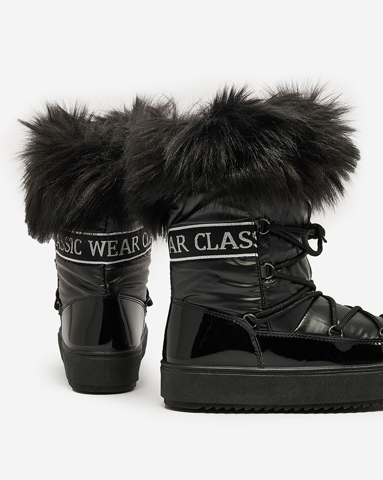 Royalfashion Ботуши с дантела a'la snow boots with fur Heccti