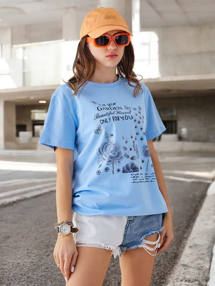 Дамска памучна блуза Royalfashion с надпис