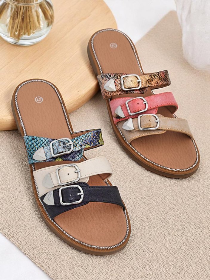 Royalfashion Дамски чехли на равна подметка Snake Chic