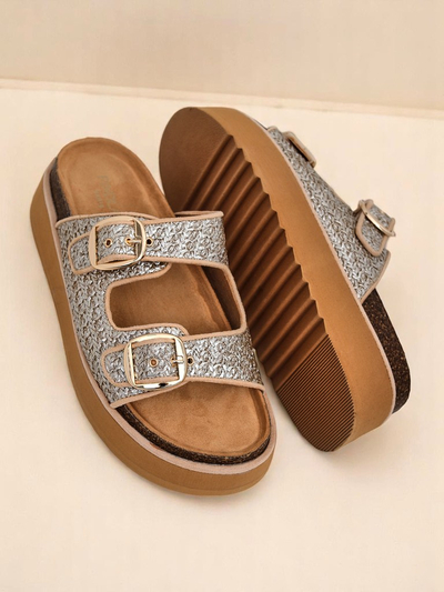 Royalfashion Дамски джапанки на платформа Nora Woven