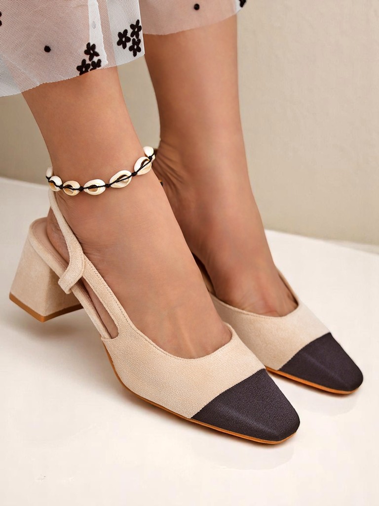 Royalfashion Дамски обувки на нисък ток с декоративен нос Eleganzo