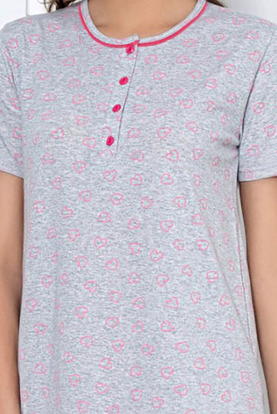 Royalfashion Дамска нощна риза в сърца