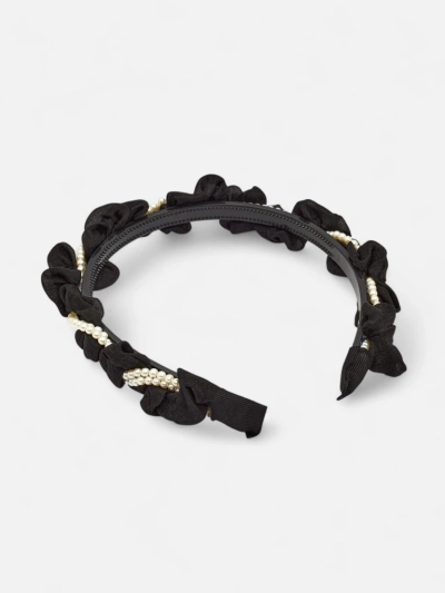 Royalfashion Лента за коса с драперия и перли