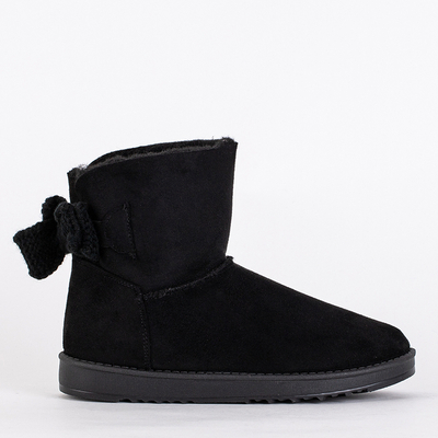 Дамски боти Aurelia в черен цвят на плосък ток