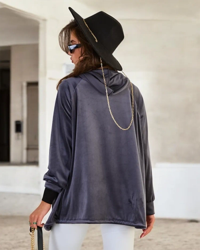 Royalfashion Дамски суитшърт с качулка без цип