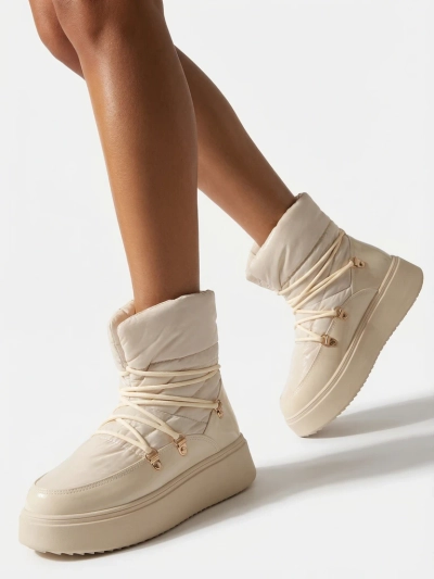 Royalfashion Дамски ботуши за сняг с приплъзване в кремав цвят Dabenda